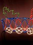 Multi Colour Train & Two Carriages Rope Light Silhouette - 1.8m