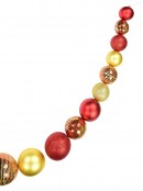 Red & Gold With Glitter Detailing Large Bauble Swag Display Decoration - 1.8m