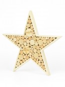 Natural Wood Star Standing Ornament - 30cm