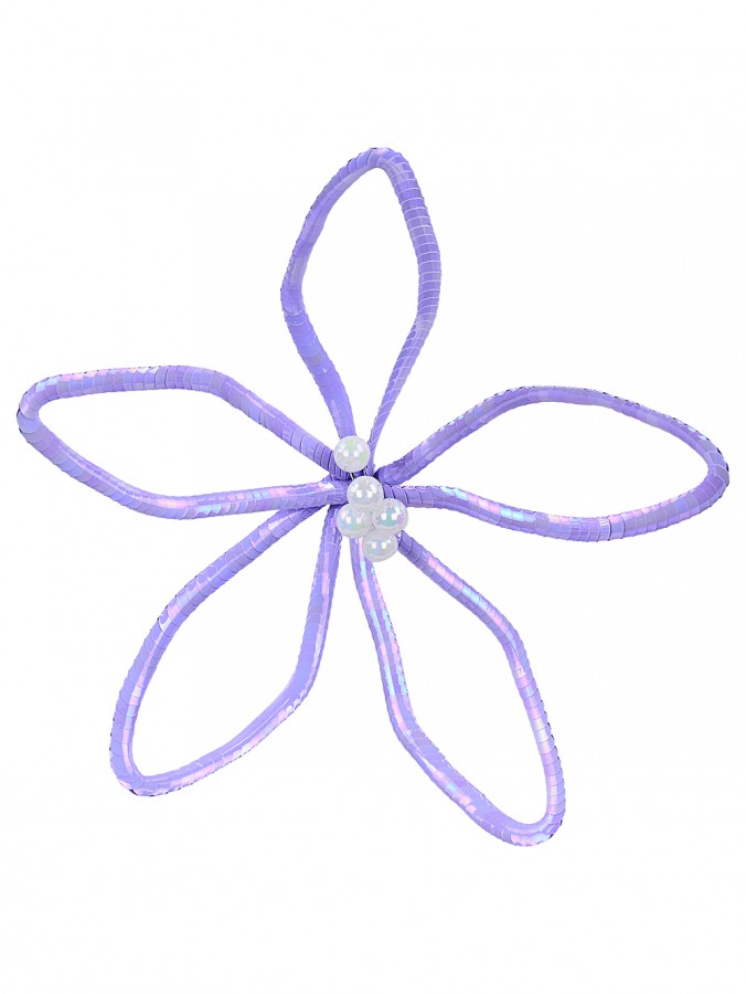 Pastel Purple Sequin Silhouette Poinsettia Pick With Pearl Cyathia | 30cm