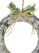 Hanging Decorative Styrofoam Decorated & Frosted Wreath Ornament - 21cm