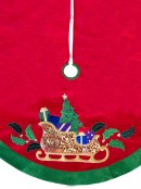 Sleigh With Tree & Gifts Tree Skirt - 1.2m