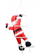1m Hanging Santa On Ladder Outdoor Stretch Nylon Christmas Decoration