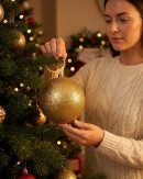 Majestic Gold Glitter Bauble Large Display Ornament | 20cm