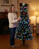 1.5m Vivid Multi Colour Dynamic LED Fibre Optic Christmas Tree | 185 Tips