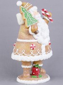 23cm Glitter Gingerbread Cookie Santa Resin Figurine Ornament