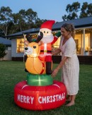 1.5m Santa Riding Mechanical Deer Bull | Animated LED Outdoor Inflatable