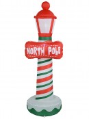 North Pole Street Lamp Illuminated Christmas Inflatable Display - 1.8m