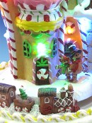 Resin Gingerbread House With Animated Train Scene LED Ornament - 24cm