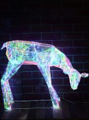 Iridescent Holographic & Cool White LED Feeding Reindeer Light Display - 97cm