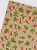 Assorted 3m x 70cm Christmas Santa, Tree & Motto Kraft Paper Gift Wrap