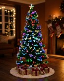 1.5m Vivid Multi Colour Dynamic LED Fibre Optic Christmas Tree | 185 Tips