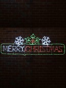 Framed Merry Christmas Red, Green & Cool White LED Twinkle Light Display - 2m