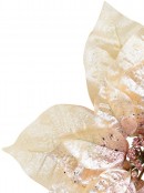 Peach Pink With Rose Gold Poinsettia Decorative Christmas Floral Pick - 22cm