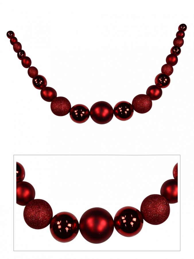 Large Red Bauble Swag Garland - 1.8m