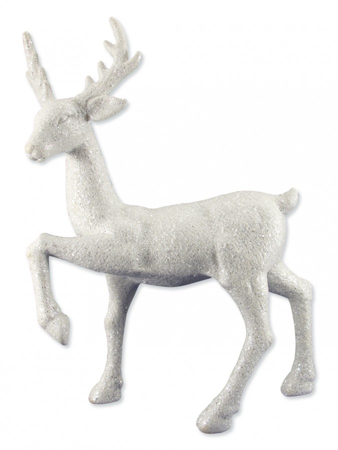 Prancing Glittered Reindeer Ornament - 28cm
