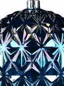 12cm Metallic Rainbow-Like Iridescent Geometric Pattern Christmas Ball Bauble
