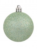 Mint Green Matte, Glitter & Shiny Baubles - 12 x 60mm