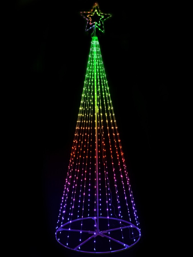 3.6m Multi Colour Digital LED Giant Conical Outdoor Christmas Tree