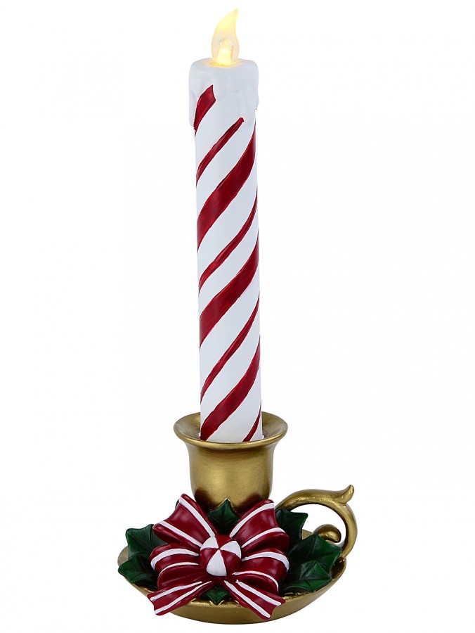 Whimsical Nordic LED Candy Cane Candle Tabletop Ornament | 23cm