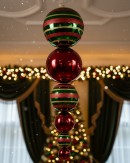 1m Red & Green Heritage Stripe Large Display Multi Ball Finial