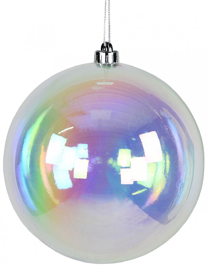 Clear Iridescent Soap Bubble Look Large Display Bauble Decoration - 20cm