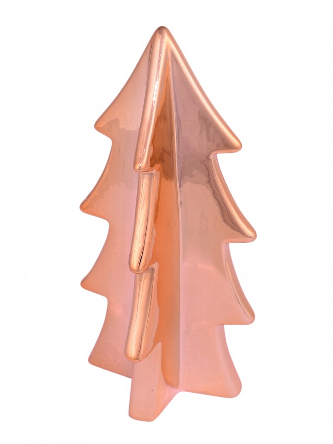Copper Finish Ceramic Tree Ornament - 16cm