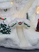 Snowy Mountain Christmas Town Scene With Lights & Moving Figures - 30cm