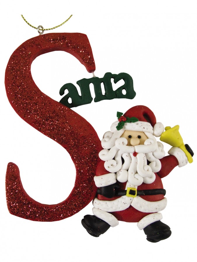 Santa Sign Hanging Ornament - 10cm