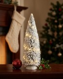 White Snow Flocked LED Pine Tree Village Scenery | 31cm
