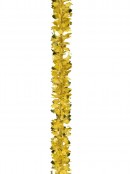 Gold Holly Leaf With Short Pine Needle Christmas Tinsel Garland - 2.7m