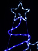 Blue & Cool White LED Christmas Tree With Stars Rope Light Silhouette - 85cm