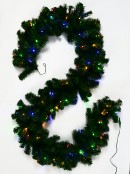 Pre-Lit Balsam Pine Needle Garland With 100 Dual LED Bulbs & 240 Tips - 2.7m