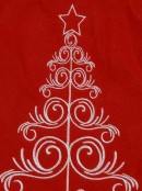 Merry Christmas & Christmas Tree Red Fleece Stocking - 46cm