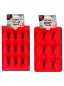 Assorted Reusable Christmas Tree & Santa Silicone Chocolate Moulds