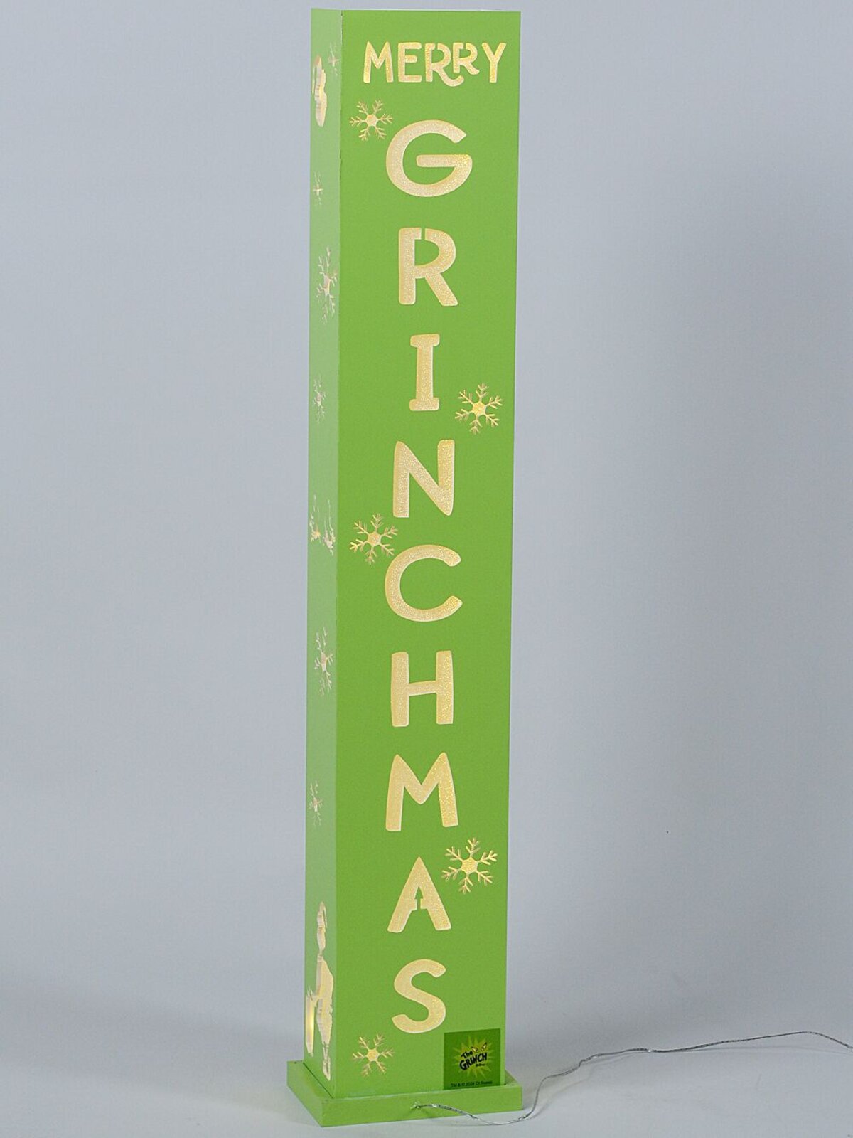 1.1m Green Merry Grinchmas Signpost With Warm White LED Light Display — image 7