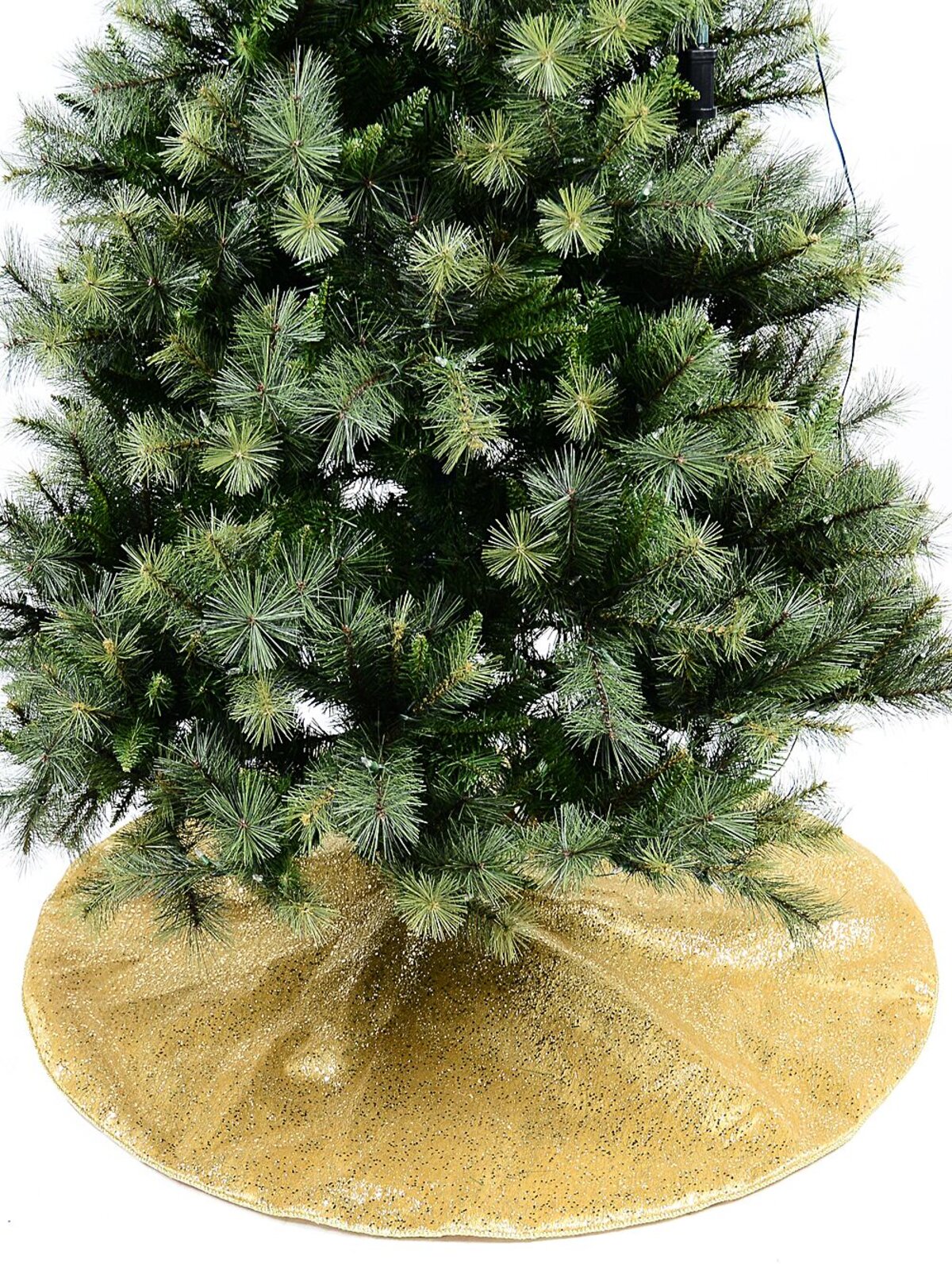 1.2m Metallic Gold Sequin & Glitter Starburst Christmas Tree Skirt — image 5