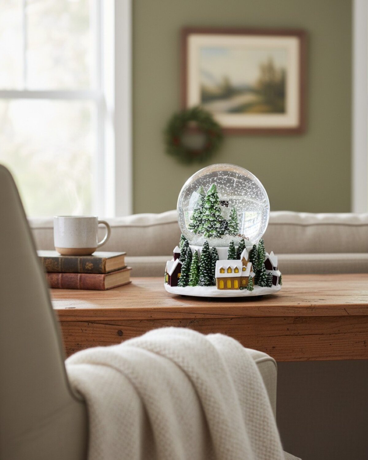 Winter Town Scene With Music & Lights Waterball Snow Globe | 11cm — image 4