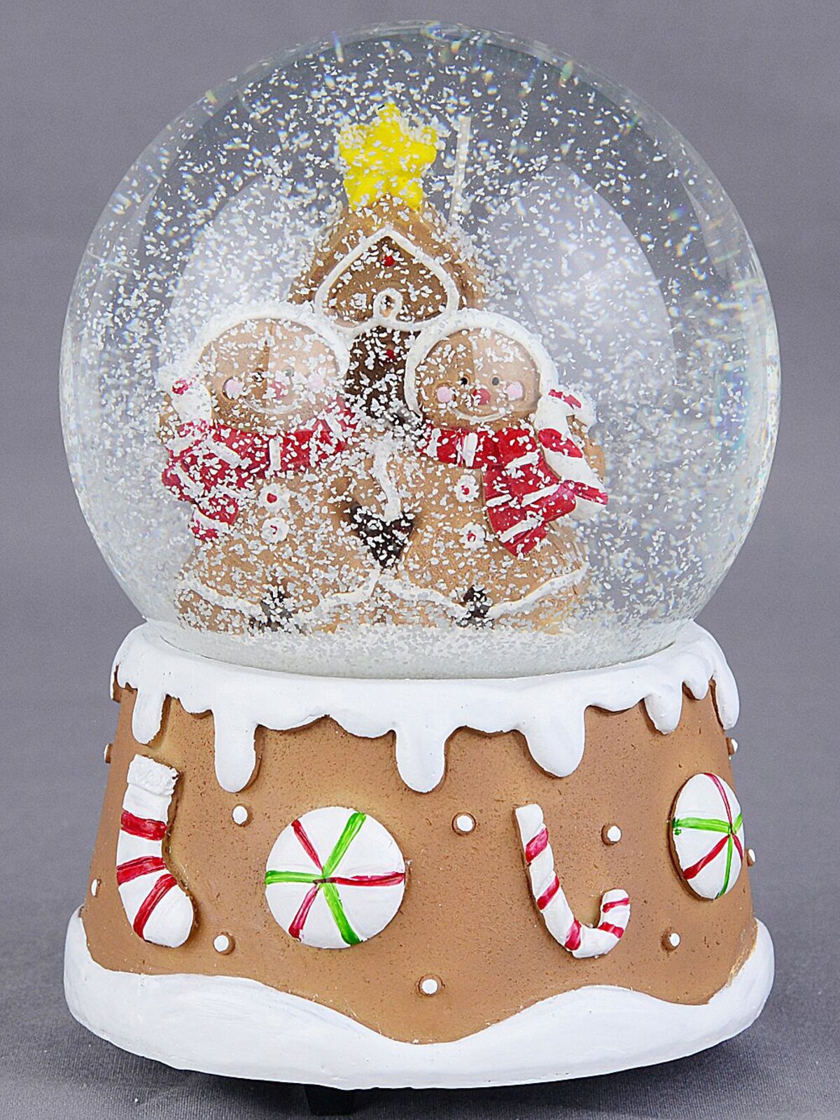 Gingerbread Family Wind Up Musical Christmas Waterball Snow Globe | 10cm — image 3