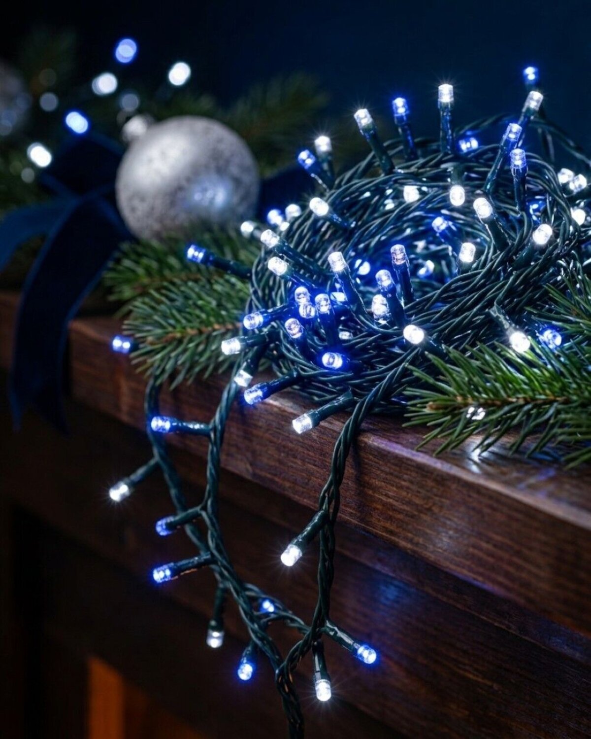 1000 Blue & Cool White LED String Fairy Lights 8 Function | 50m — image 2