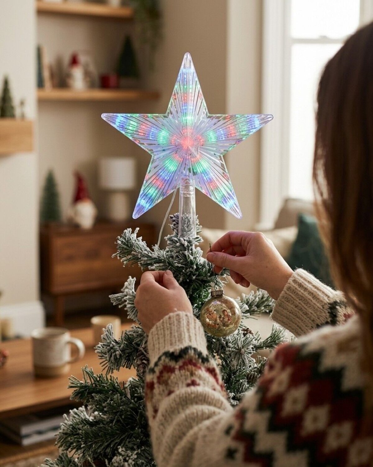 Large Multi Colour LED Star Christmas Tree Topper | 22cm — image 4