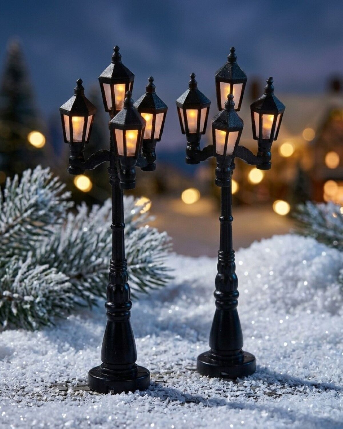 2x LED Victorian Street Lantern Village Accessories | 11cm — image 2