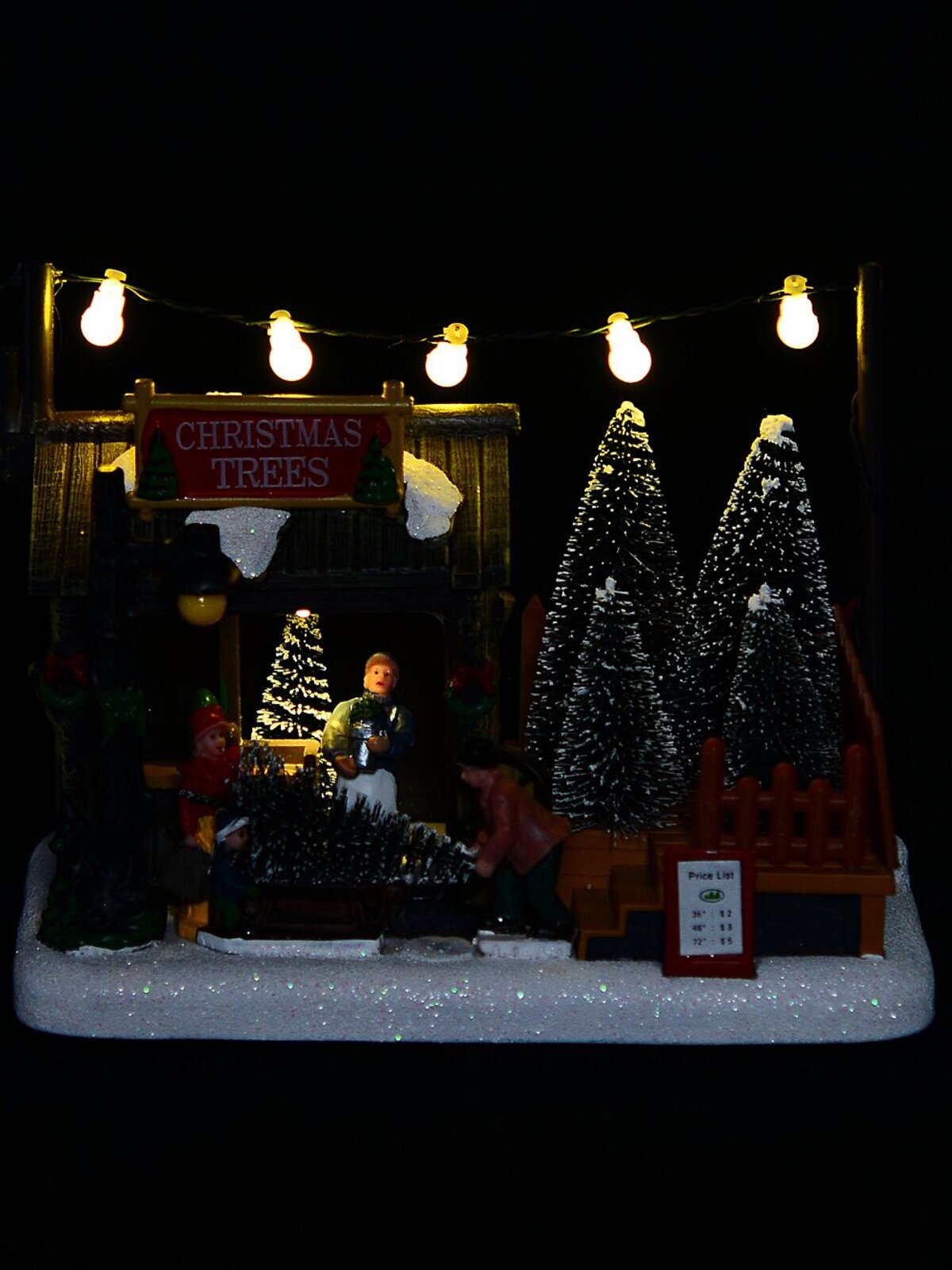 Fresh Christmas Trees Stand Ornament With Warm White LED Lights | 18cm — image 5