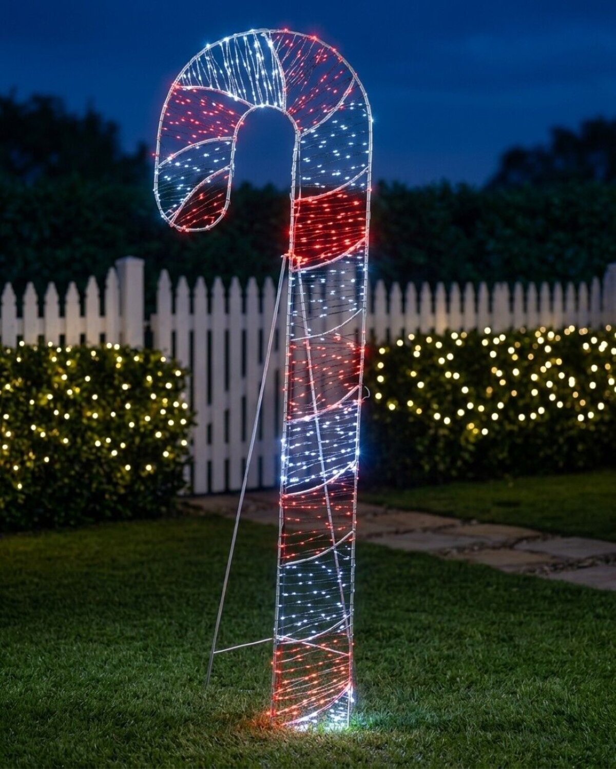 1.2m Vibrant Red & Cool White LED Candy Cane String Light Display — image 2