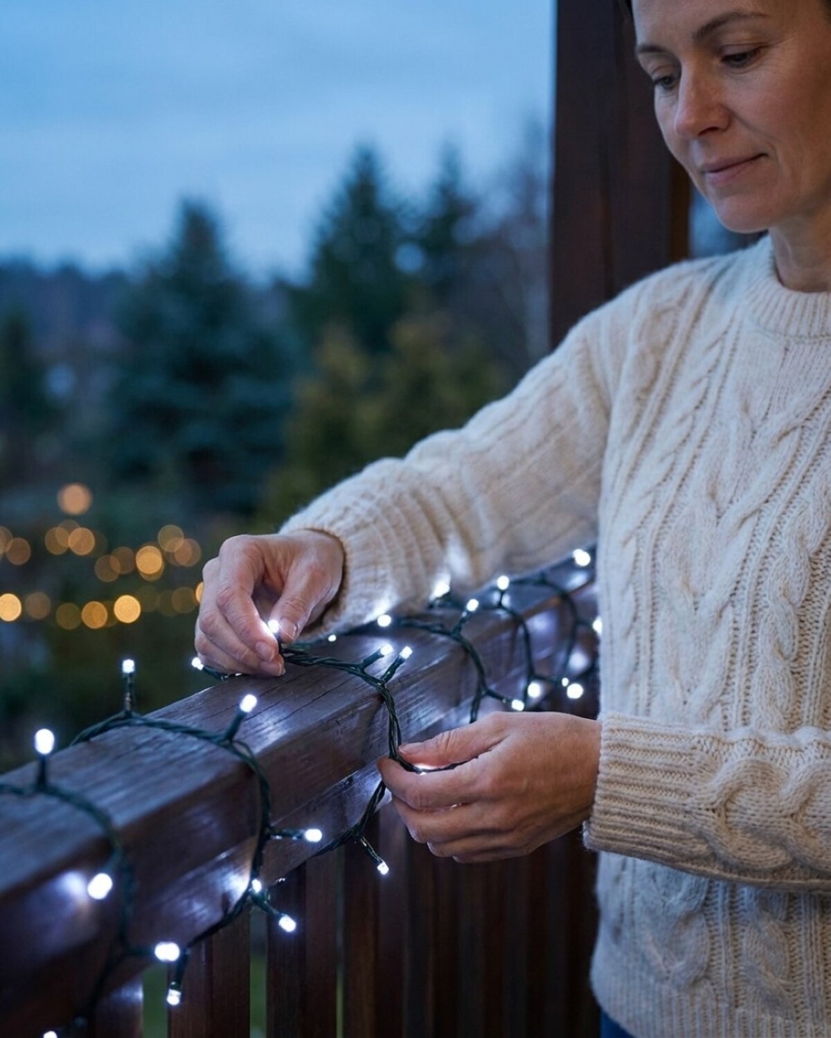 300 Cool White LED String Fairy Lights 8 Function With Timer | 15m — image 3