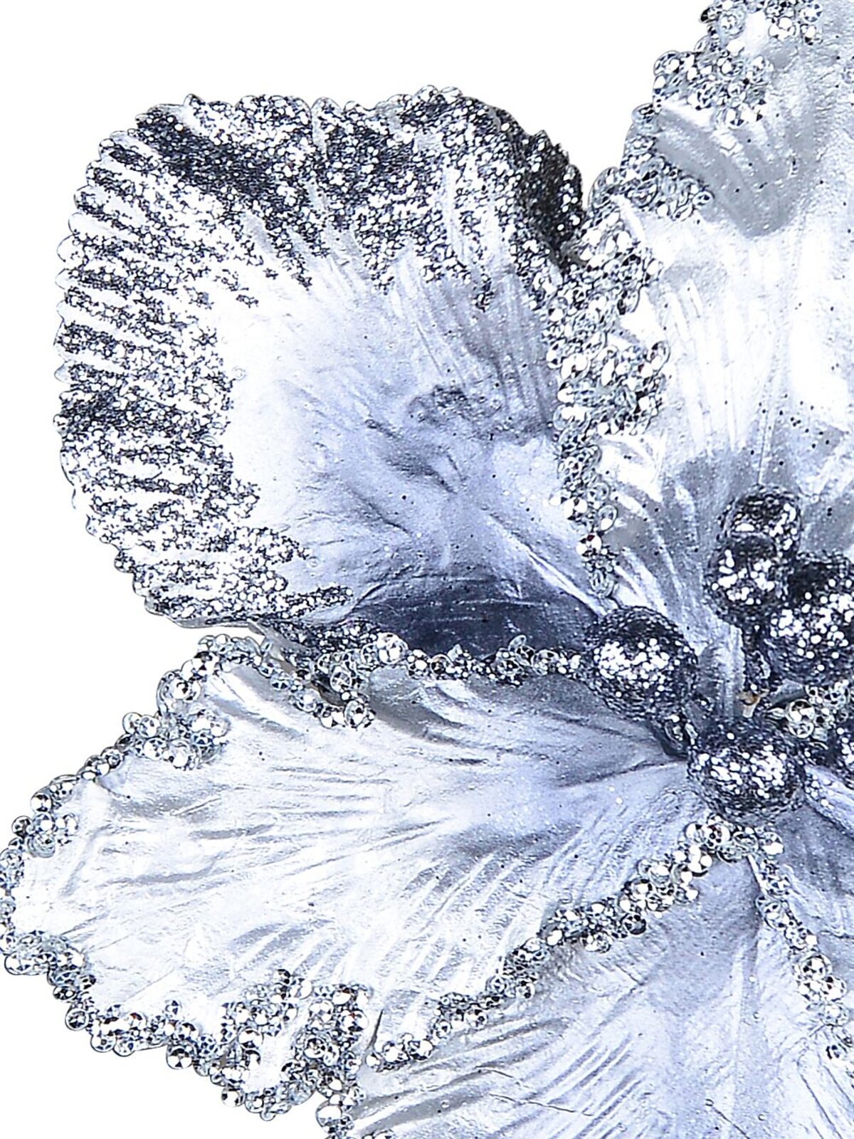 20cm Silver With Sequins Tulip Christmas Tree Clip Pick — image 2