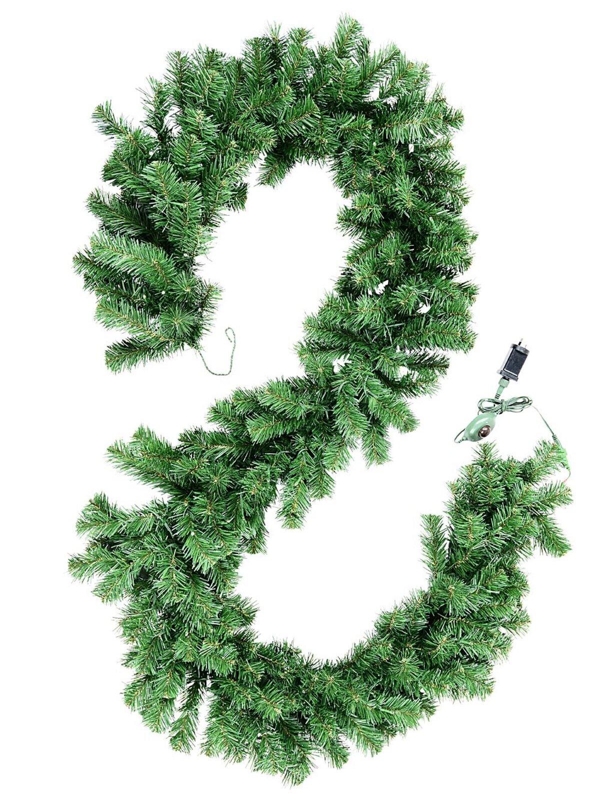 2.7m Dual LED Pre-Lit Balsam Pine Christmas Garland | 240 Tips & 100 Lights — image 5