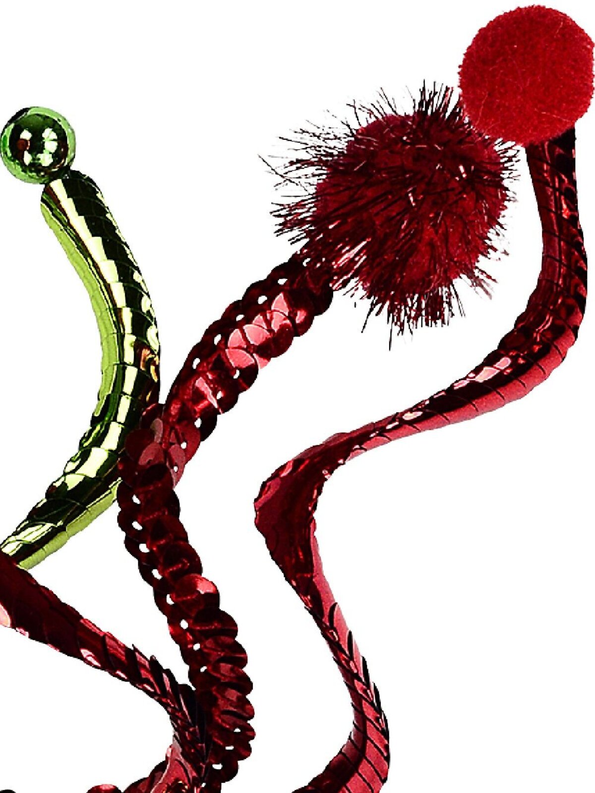Metallic Lime & Red Sequin Whimsical Waves Christmas Stem | 30cm — image 4