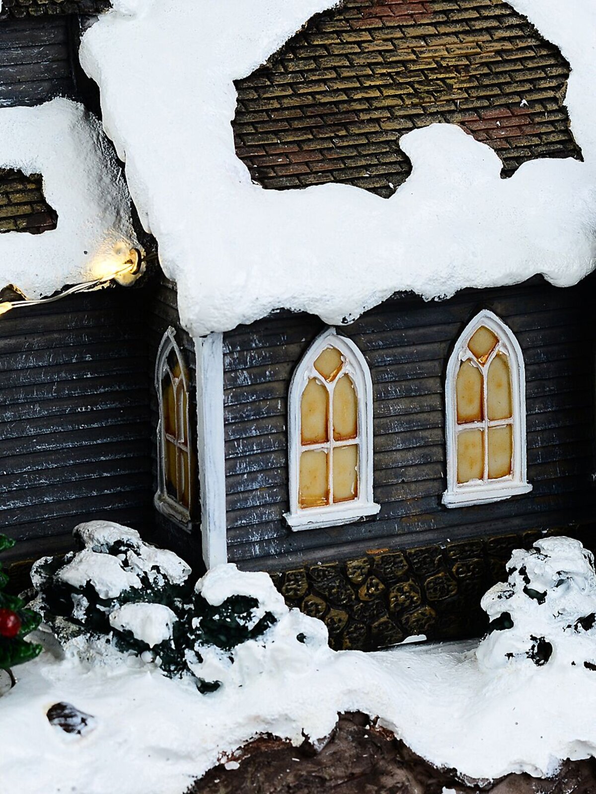 35cm Winter Church LED Christmas Village Scene With Animated Bell & Tree — image 8