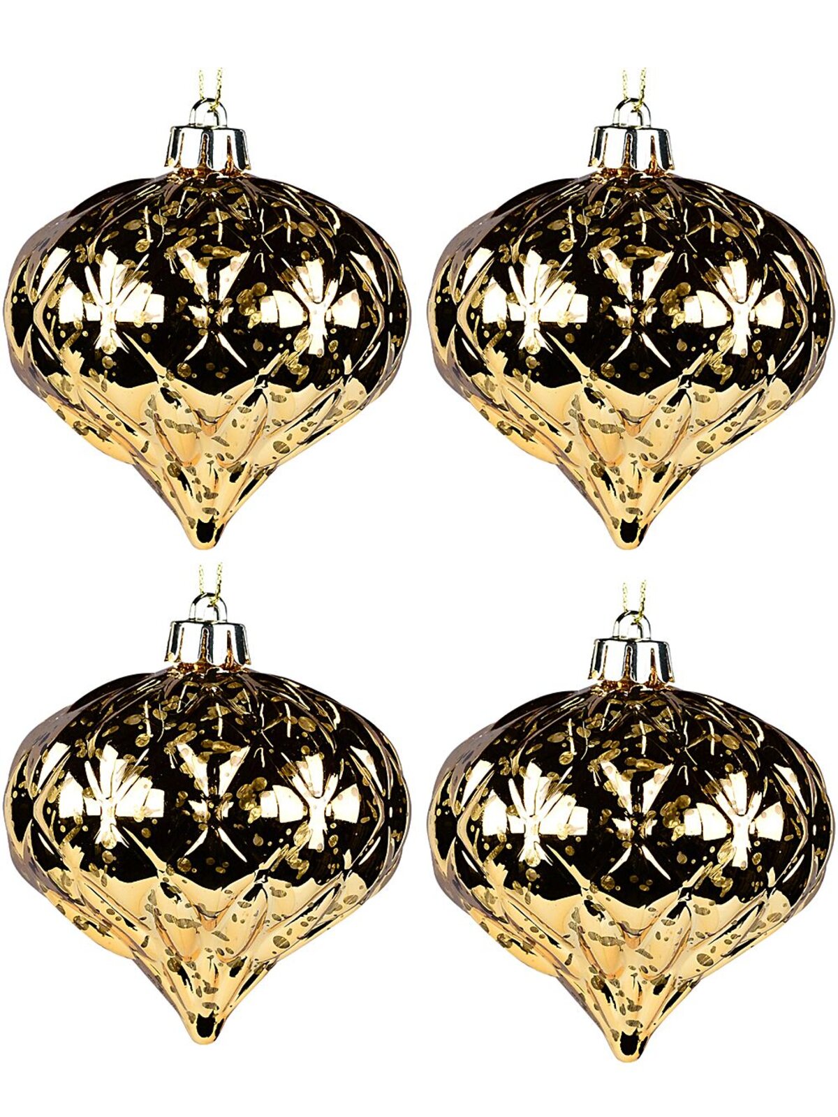 4x Gold Mercury Lustrous Statement Onion Finial Drops | 80mm — image 3